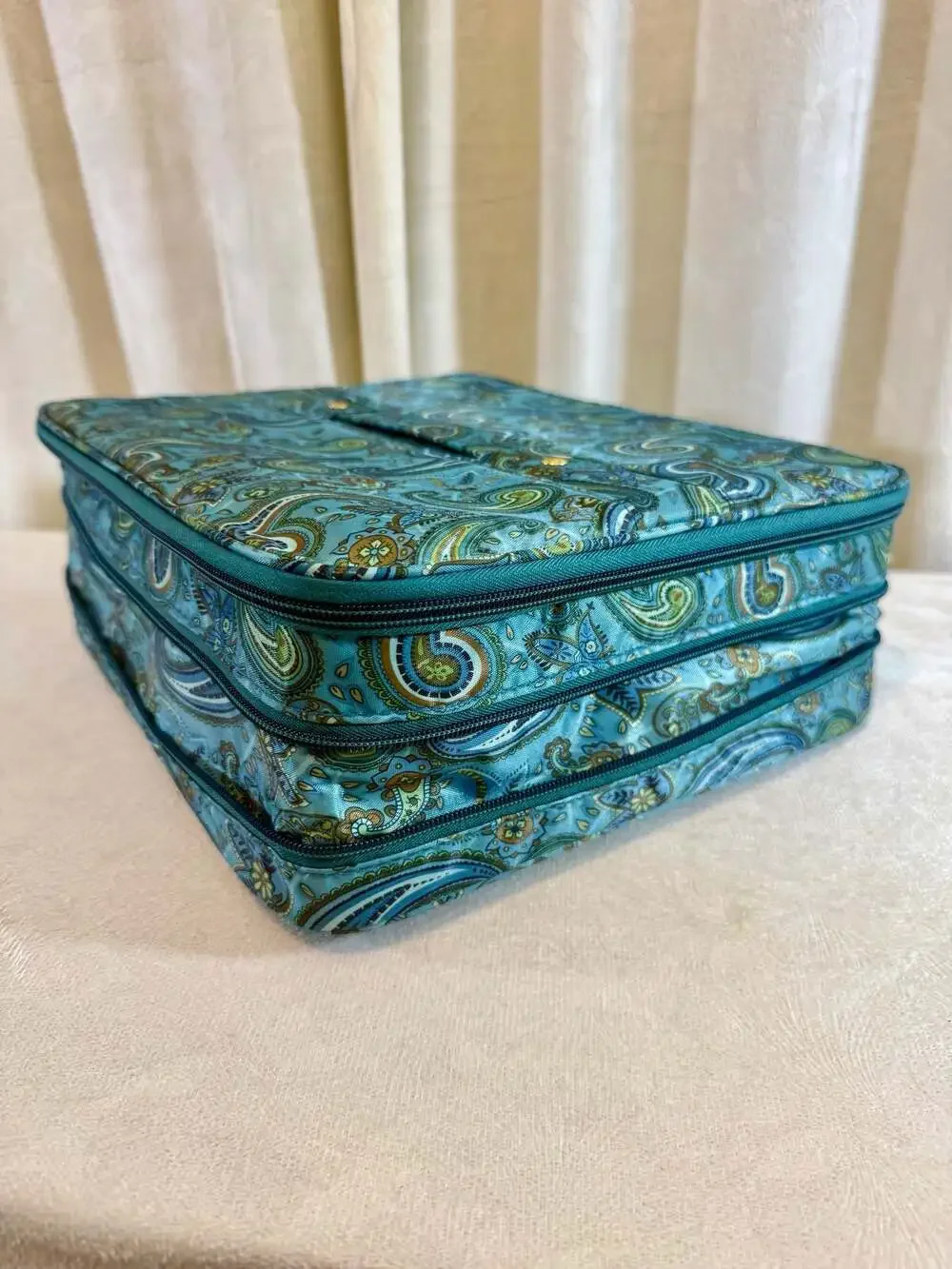 Joy Mangano The Jewel Kit Duo Two-Tier Travel Jewelry Organizer in Paisley